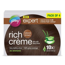  Pack of 4 Godrej Expert Rich Creme Hair Color 4.00 Natural Brown 