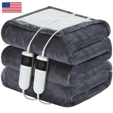 Danenosa Electric Heated Blanket Queen Size 84X90 Soft Flannel Sherpa Electric