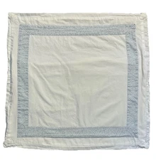 Laura Ashley Euro Single Pillow Sham White Blue Floral Band Shabby 26x26