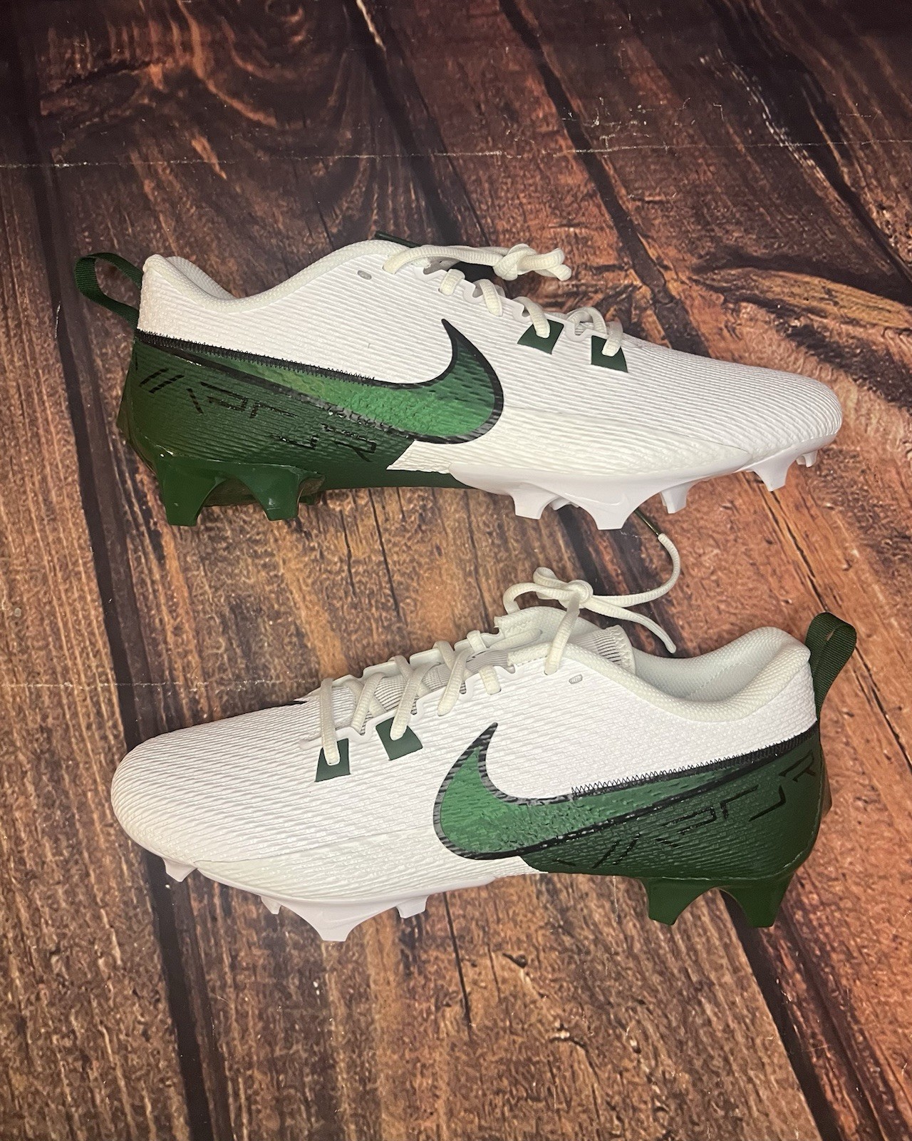 Nike Vapor Edge Speed 360 2 White/Green Football Cleats Men's Size 14 FQ4045-101