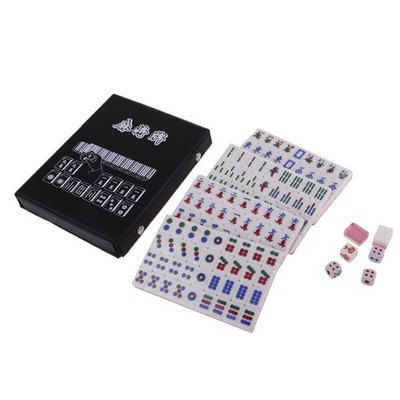 1 Set 144 Spielsteine   Mini Tragbares Chinesisches Mahjong Set Mahjong