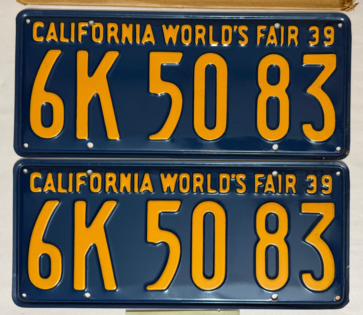 30'sカリフォルニア　ワールドフェア　ナンバープレート 30´sカリフォルニア ワールドフェア ナンバープレート