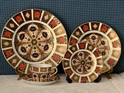 Vintage Royal Crown Derby Old Imari 1128 fünf (5) teiliges Gedeck - 5 Teile