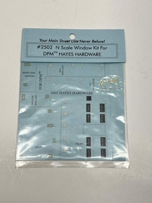Main Street Graphics N Scale Window Kit #2502 for DPM Hayes Hardware   NOS