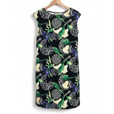 Chico's Womens S Artsy Tropical Resortwear Coastal Floral Print Sheath Dress