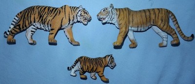 3er Set Schleich Figuren Tigerfamilie Tigerbaby Mutter Vater Kind Familie Tiger