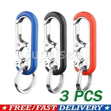 3*Keyring Buckle Belt Clip Snap Hook Keychain Large Clasp Key Holder Double Ring