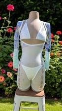 Sheer Cut-Out Floral Long Sleeve Bodysuit Backless Adjustable Strap Multicolor