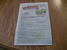 SpongeBob SquarePants Yahtzee Jr. 2011 Replacement Parts-Instructions