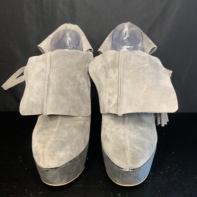 Colin Stuart Gray Suede platform ankle Stilletto Booties  Size 10