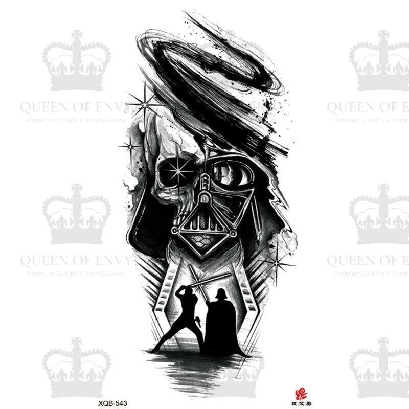 Star Wars Luke Darth Vader Temporary Tattoo Fake Sticker Womens Mens Arm Leg