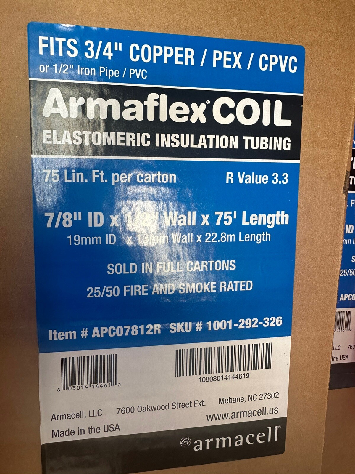 Armaflex 3/4 in. x 1/2 in. x 75 ft. Continuous Coil Pipe Insulation eBay