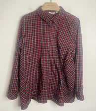 J. Jill Uncommon Threads Plaid Button Down Shirt Size L Petites