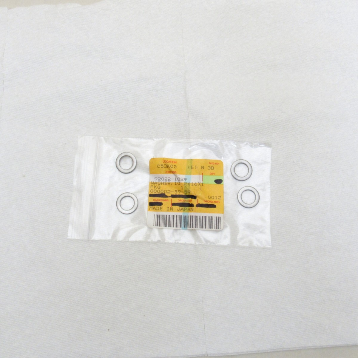 Kawasaki ATV Motorcycle OEM 10.2x16x1 Washers 92022-1829 Set of 4