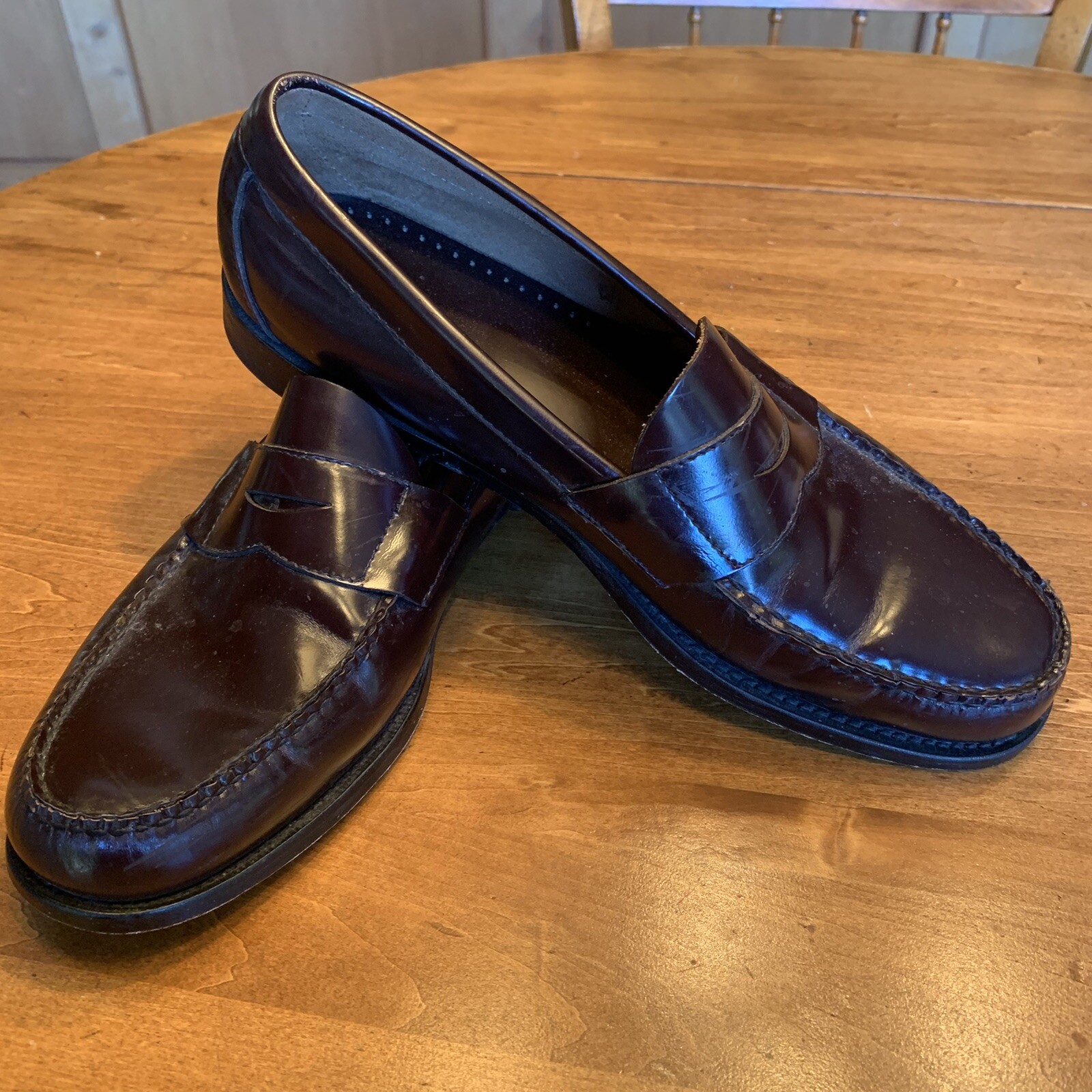 Burgundy LEATHER CLASSIC PENNY LOAFERS 