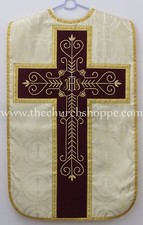 Neu Metallisch Gold R&ouml;mische Kasel Fiddleback Set &hearts; Vestment Und Mass