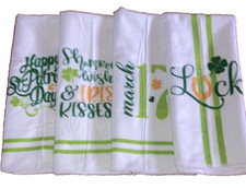St Patrick's Day Assorted Kitchen Towel Set of Four 18 x 27 New Without Tags