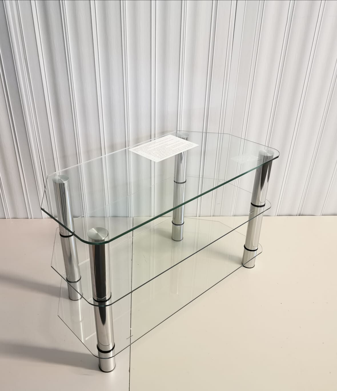 Matrix Glass Corner TV Unit Clear & Chrome. Free delivery within 10