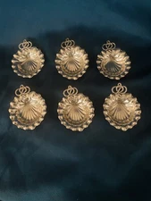 6 Art Nouveau Gorham Durgin Sterling Silver Grape Leaf Salt Dish/Place Holders