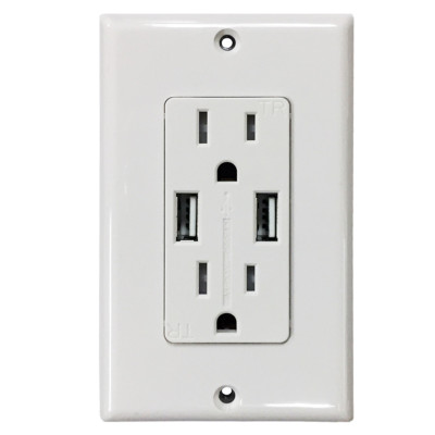 Single Gang Duplex Receptacles with USB Ports & Wall Plates - Electriduct