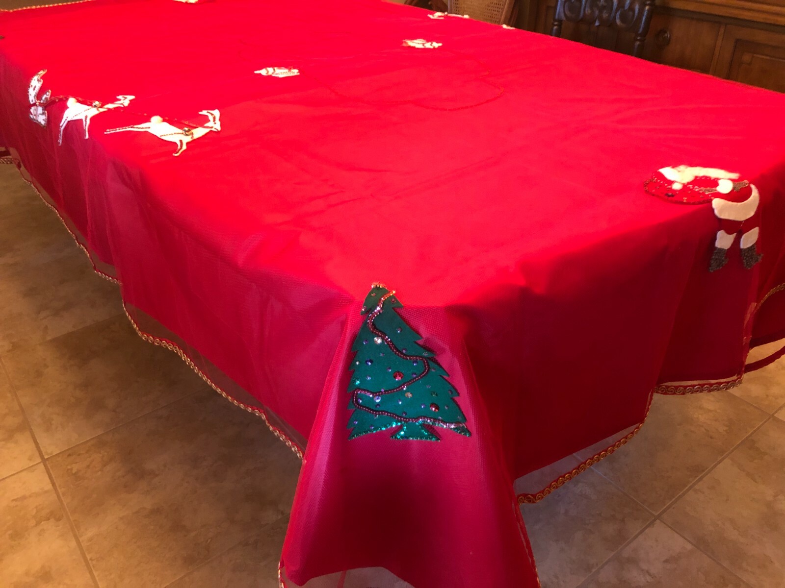 Handmade Vintage Christmas Tablecloth eBay
