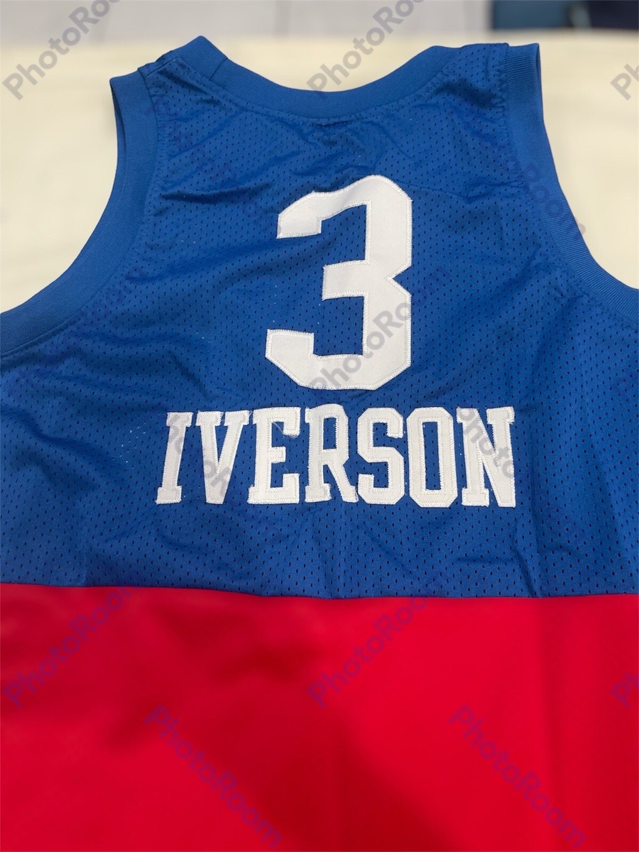 Preowned Nike NBA Philadelphia 76ers #3 Allen Iverson stitch