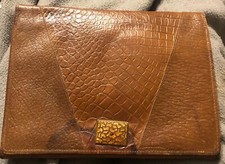 Vintage alligator skin clutch handbag