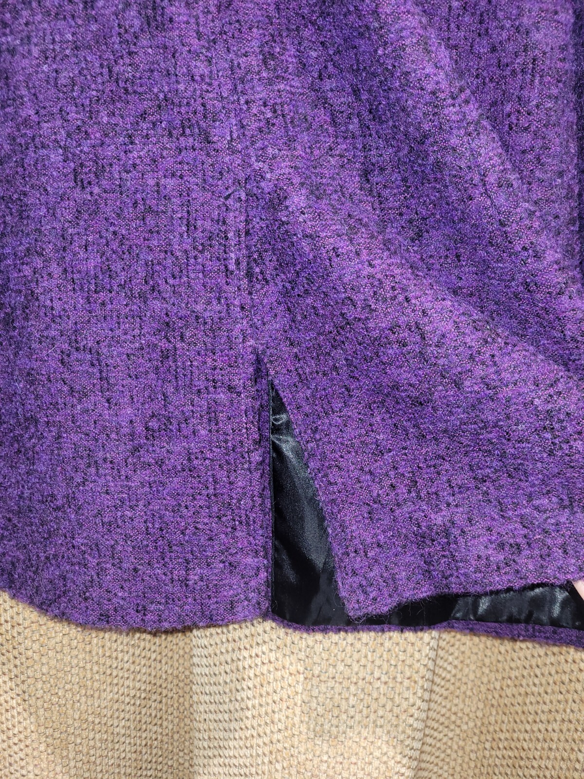 LADIES VIYELLA COAT SIZE 16 PURPLE BLACK WOOL ALPACA FULLY LINED eBay