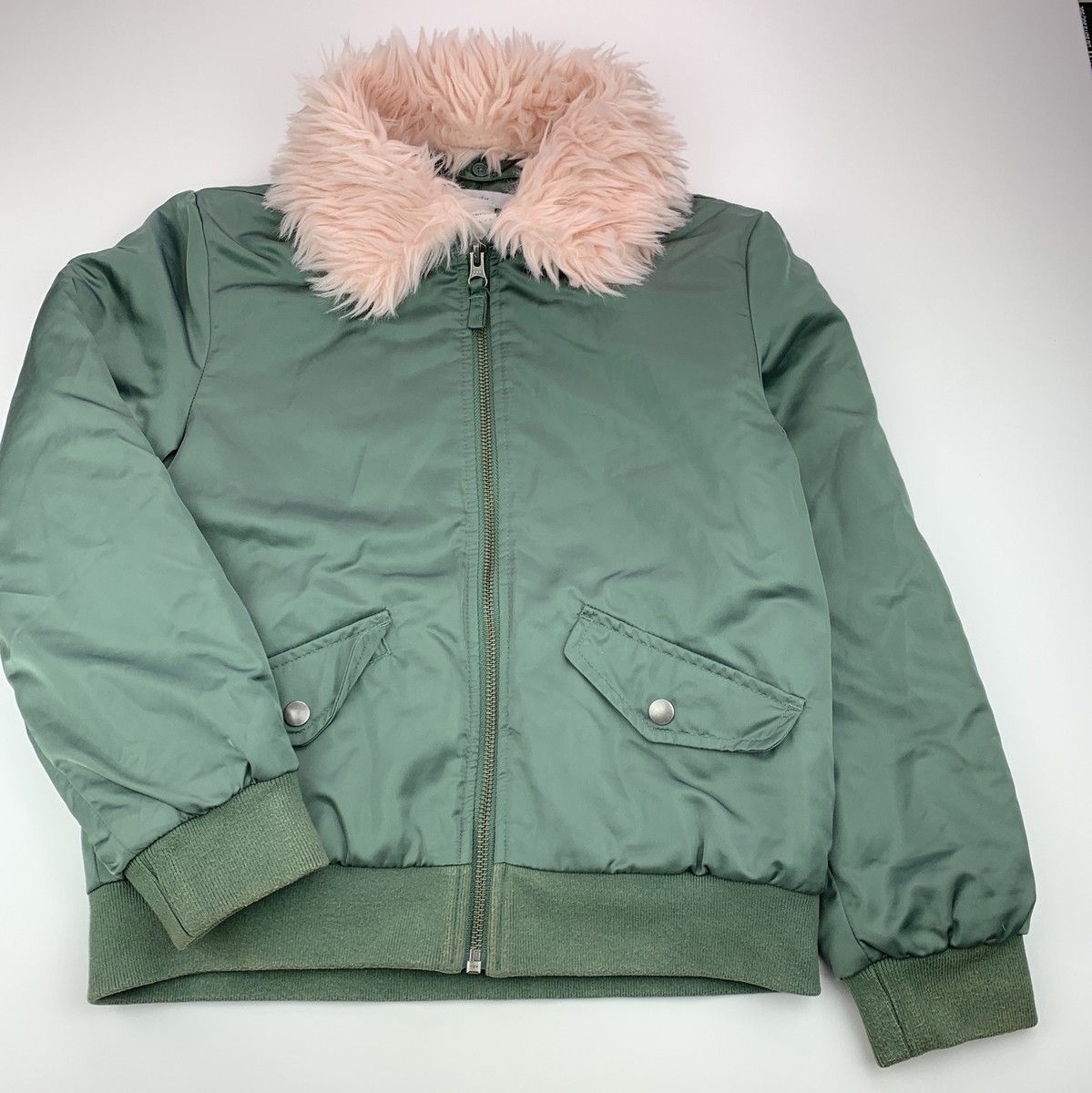 Girls size 9, Target, khaki bomber jacket, coat, discolouration on