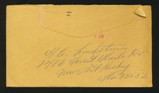 FREDDY LINDSTROM (1924-1936 Giants, Pirates) -Autographed Envelope (d.1981) *HOF