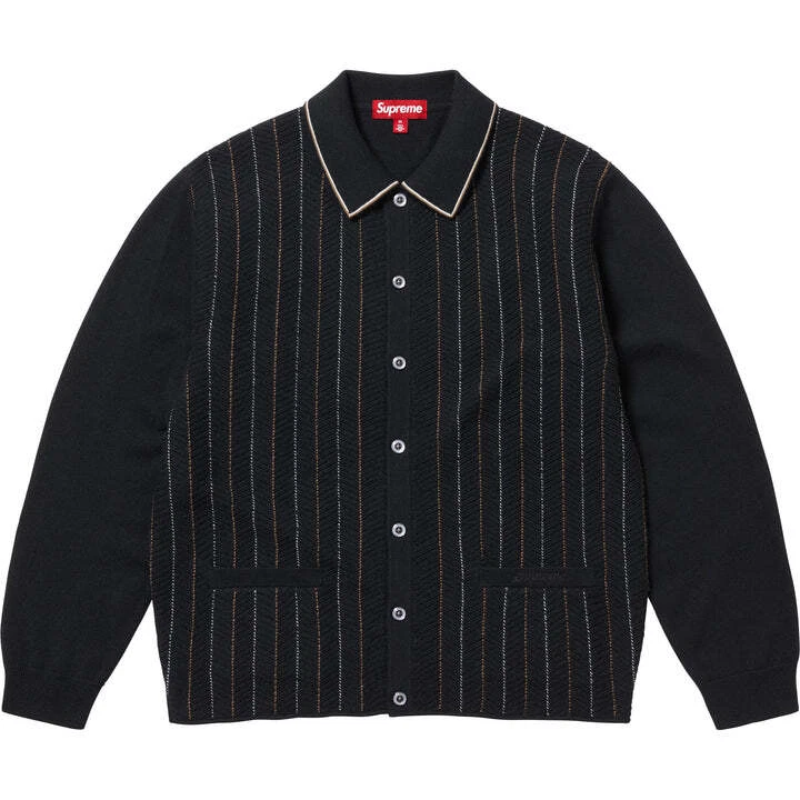 Cardigan noir à chevrons Supreme