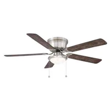 Hugger 56 in. LED Brushed Nickel Ceiling Fan