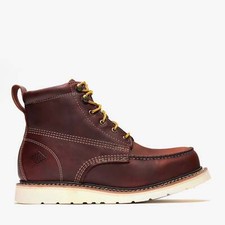Men's Work Boots Burgundy 6" Moc Toe Saddle Leather BONANZA 640 Size 5-13 (D, M)