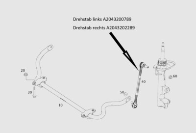 Drehstab-Set C-Klasse W204 *A2043200789 & A2043202289* Original MB