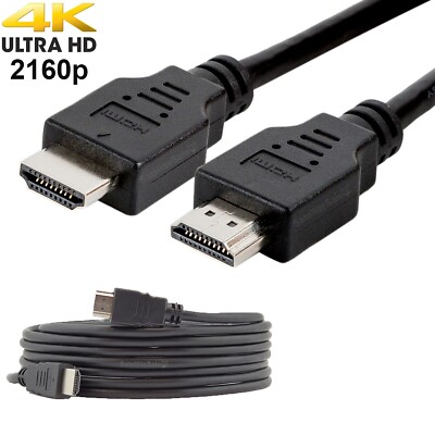 SatelliteSale Digital High-Speed 1.4 HDMI Cable PVC 2160p Black Cord (3 Feet)