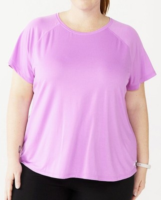 Womens plus 4X Tek Gear Core Raglan tee shirt gym workout top NWT Pink