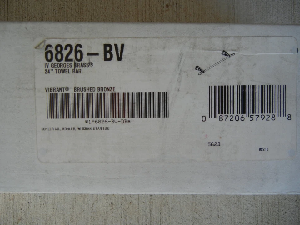 Toallero KOHLER K-6826-BV IV Georges Latón 24", Bronce Cepillado Vibrante NUEVO Foto 2 de 4