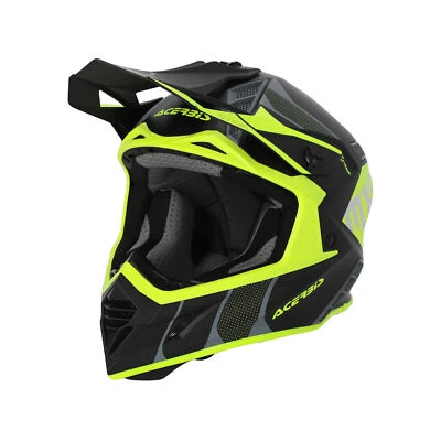 Acerbis Casque Moto Cross Enduro X-Track 22-06 Noir/Jaune Fluo 0025032.457 - Photo 1/4