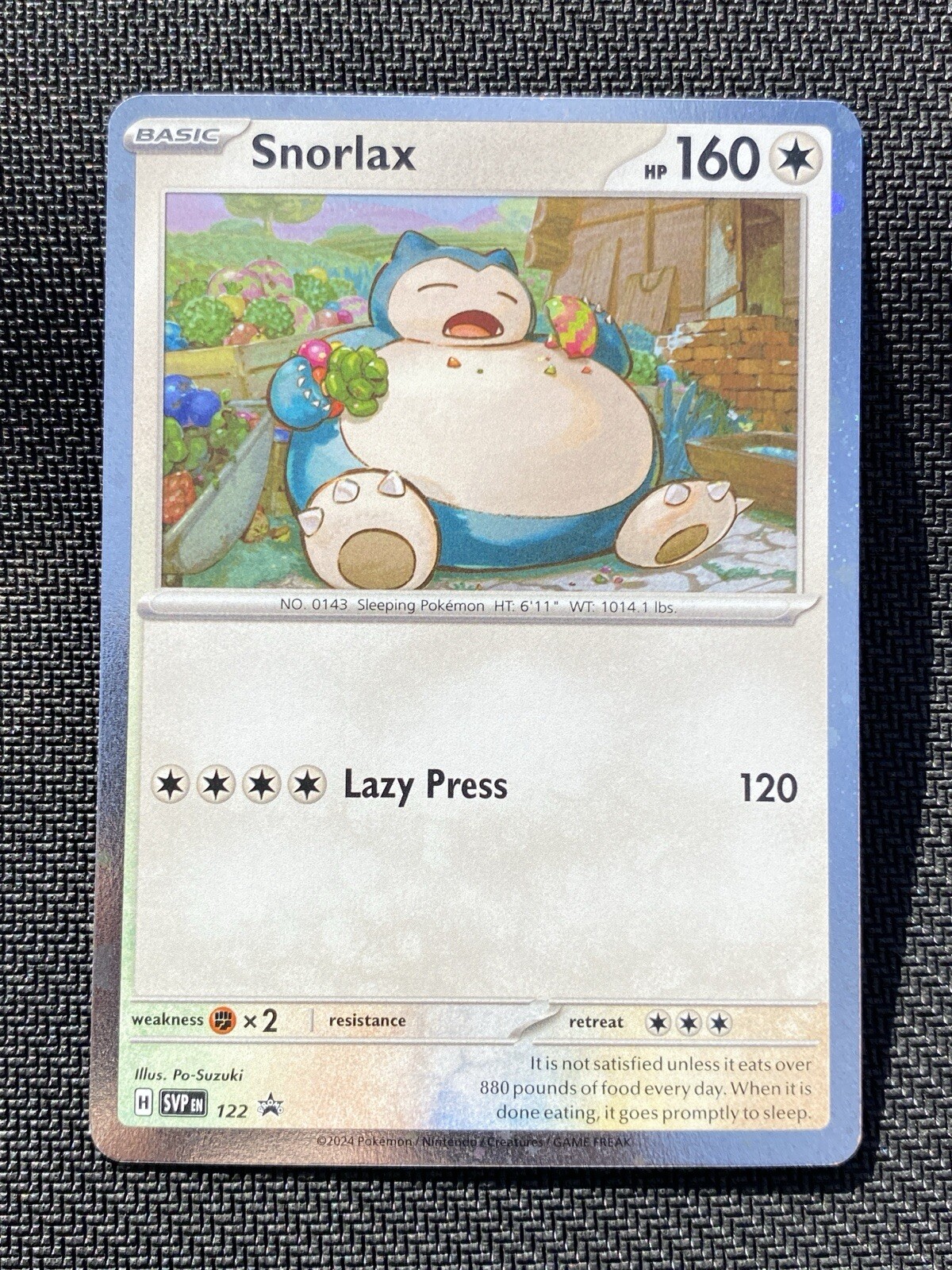 Snorlax SVP 122 Cosmos Holo Black Star Promo Pokemon Card NEAR MINT