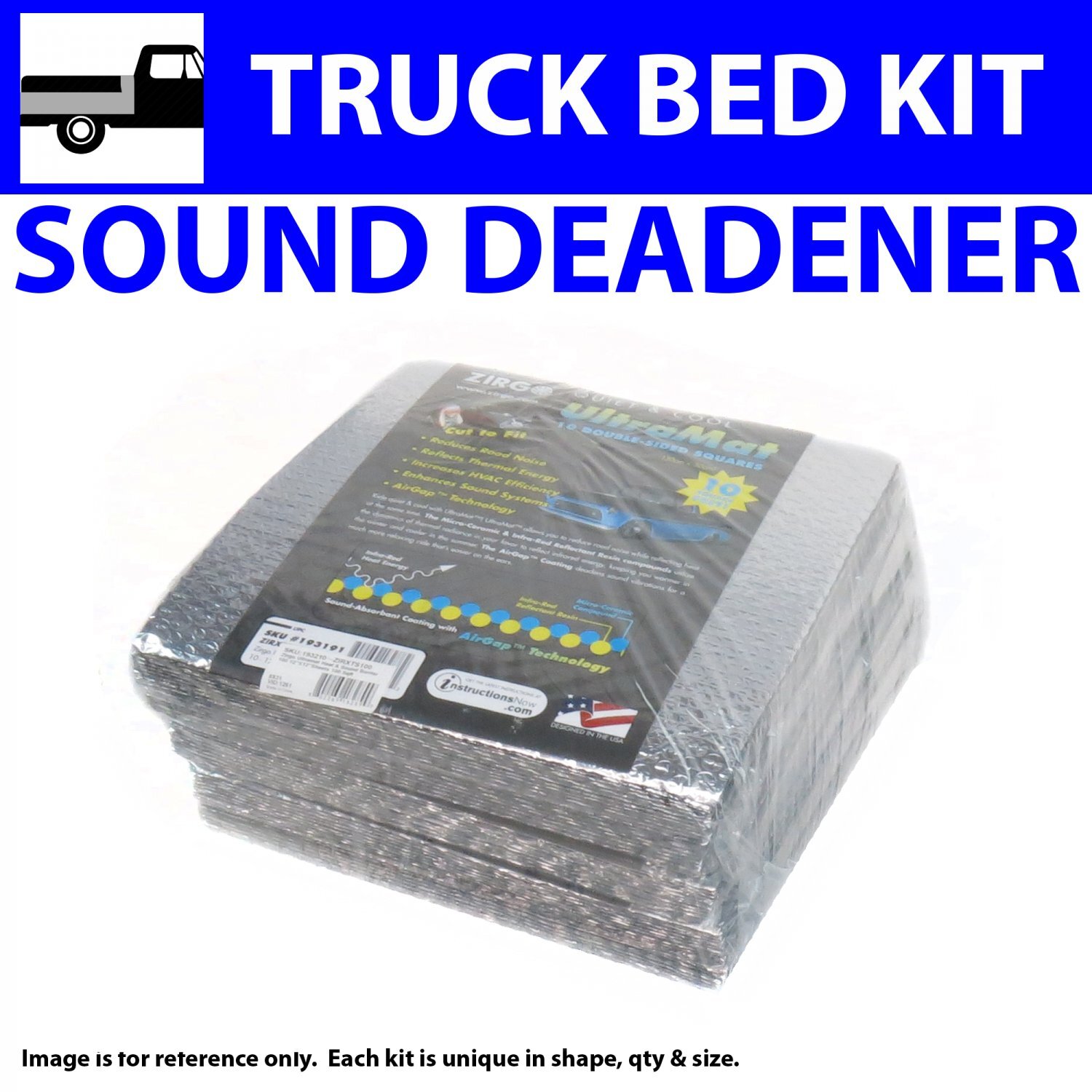Heat & Sound Deadener Chevy Truck 1999 2007 Truck Underbed Kit