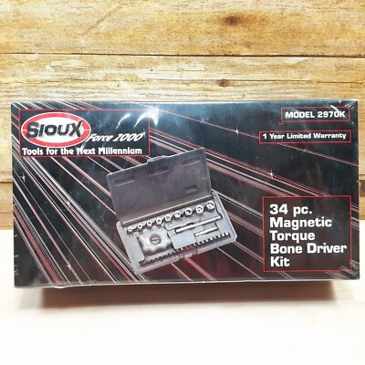 #ad #ad Sioux Force 2000 Model 2970K Magnetic Torque Bone Driver Kit 34 pc. Sealed $29.99