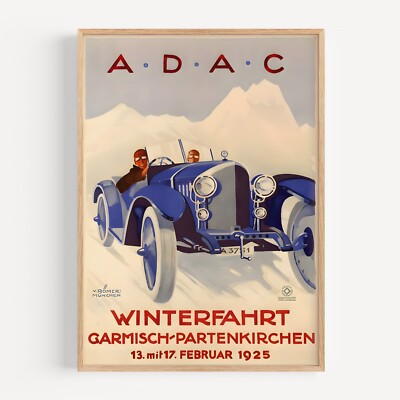 ADAC Winter Road Race - 1925 Racing Vintage Wall Art Print