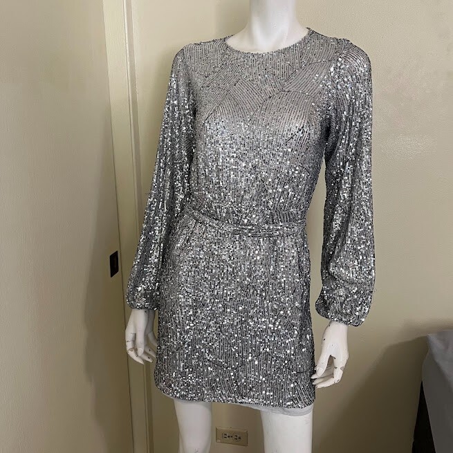 knee length dresses for ladies Plus Size Sequin Mini Dress main image 1