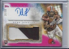 DUKE JOHNSON JR. 2015 TOPPS INCEPTION PINK RPA ROOKIE PATCH AUTO RC #D 25/50