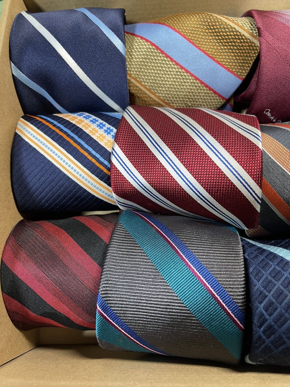 14 Pcs Mens Neckties Lot Stripes Quilt Cutter Craft Wholesale Lot A