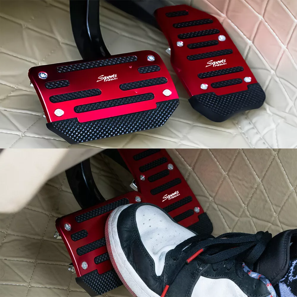 2 Red Non-Slip Auto Brake Pedal Covers for Car Accessories