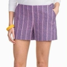 Southern Tide Alice 3" Cotton Shorts Pink and Navy Chevron Size 4