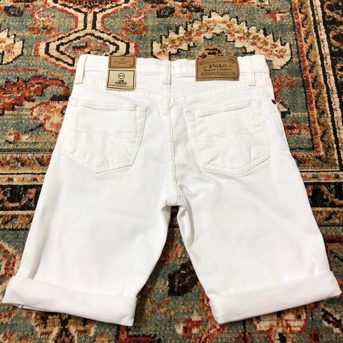 POLO RALPH LAUREN Jeans Shorts Youth 12 Sullivan Slim Roll-Up White Denim NWT - Picture 7 of 8