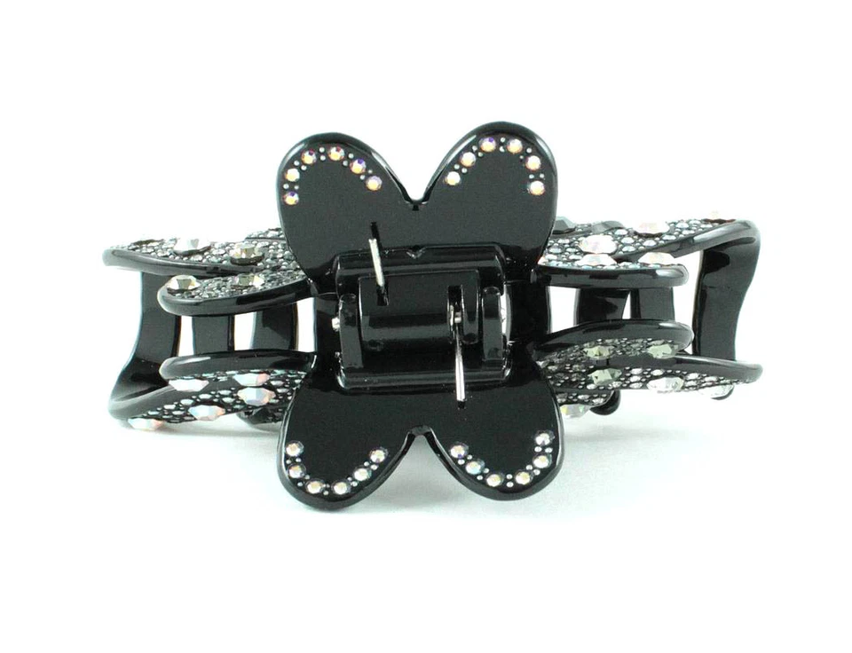 SEXY NEGRO AUSTRIACO ESTRÁS PINZA DE PELO GARRA CLIP PASADOR REGALO FIESTA C12005B Foto 4 de 4