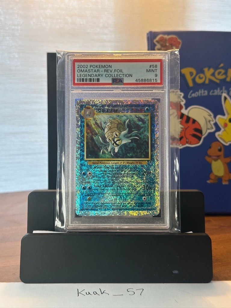 PSA 9 Omastar Reverse Holo Legendary Collection 2002 Pokemon Card #58